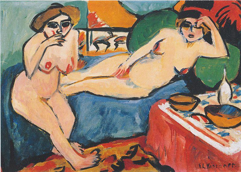 Ernst Ludwig Kirchner Zwei Akte auf blauem Sofa China oil painting art